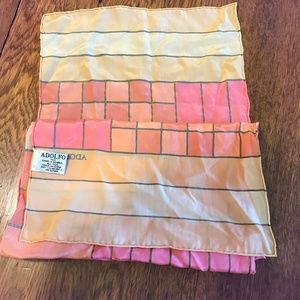 Vintage Adolfo geometric pink Silk scarf